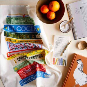 Rifle Paper Co Cookbook Kitchen Tea Towel 28" New